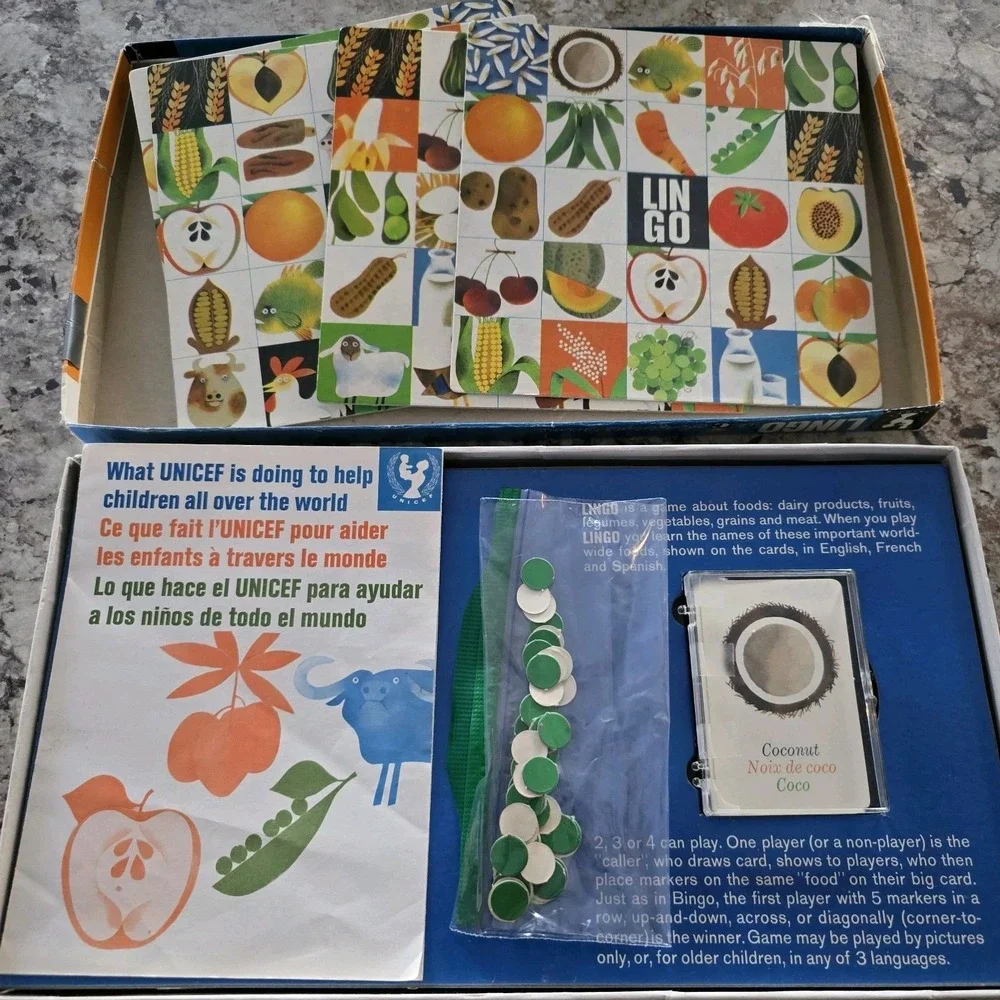Vintage LINGO Game By Colorforms #6003 Unicef Children's‎ Language Learning Game